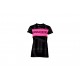 Crussis  Dámské triko krátký rukáv černé s růžový fluo pruh