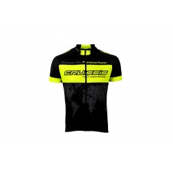 Crussis  Cyklistický dres CRUSSIS - černá / žlutá fluo
