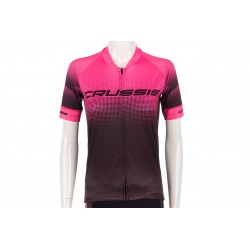 Crussis  Dámský cyklistický dres CRUSSIS, krátký rukáv, černá/růžová