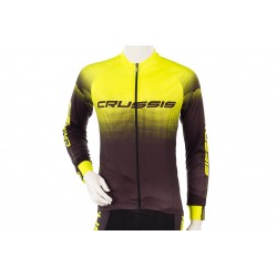 Crussis  Cyklistický dres CRUSSIS, dlouhý rukáv, černá/žlutá